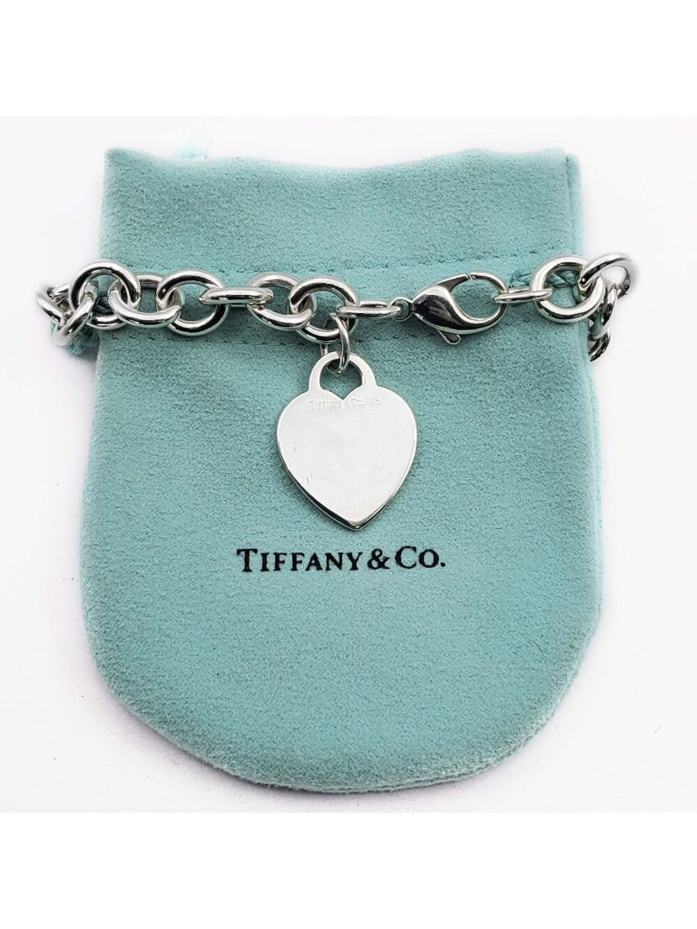 Vintage Tiffany & Co Heart Tag Bracelet Sterling Silver